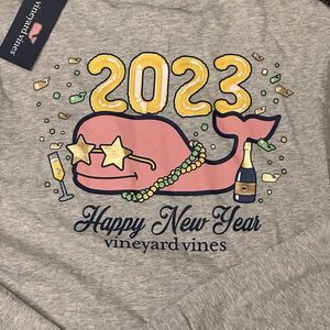 Vineyard Vines 2023 Happy New Year Shirt Womens Size Small L/S Heather NWT $49‎